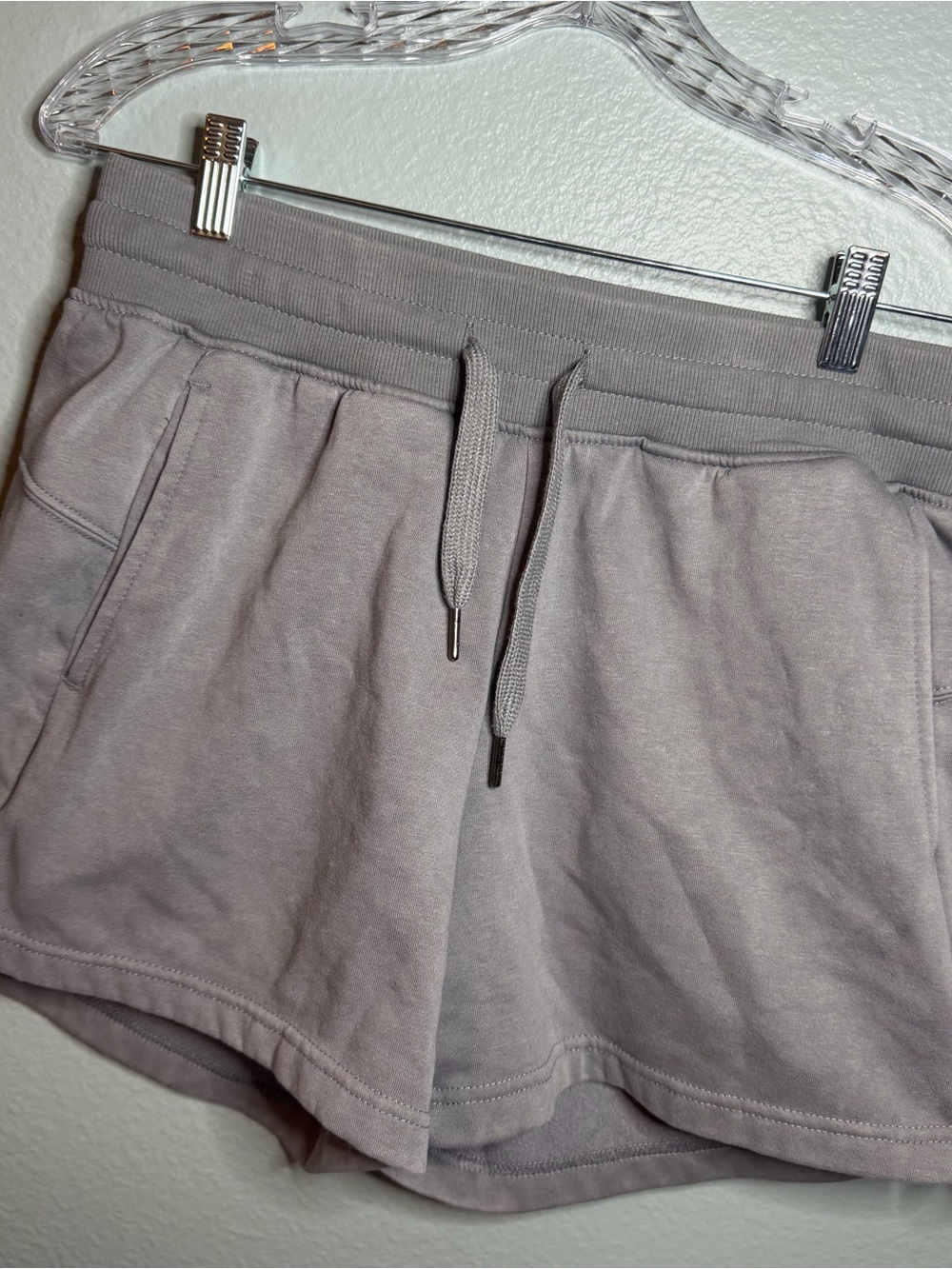 Harmony and Balance Women's Drawstring Lounge Shorts in Light Gray
